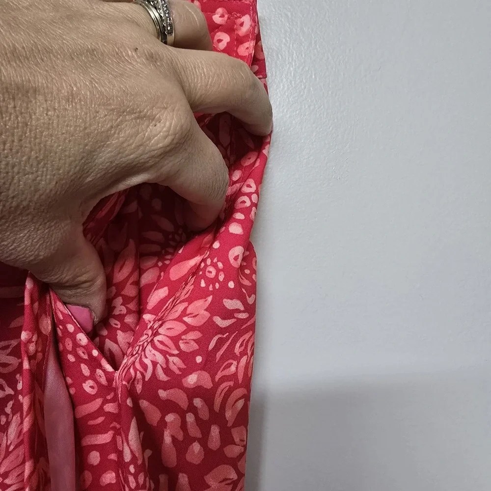 Ripskirt Dahlia Teaberry Wrap Cover Up Skirt Side‎ Pockets EUC Sz L Beach Resort